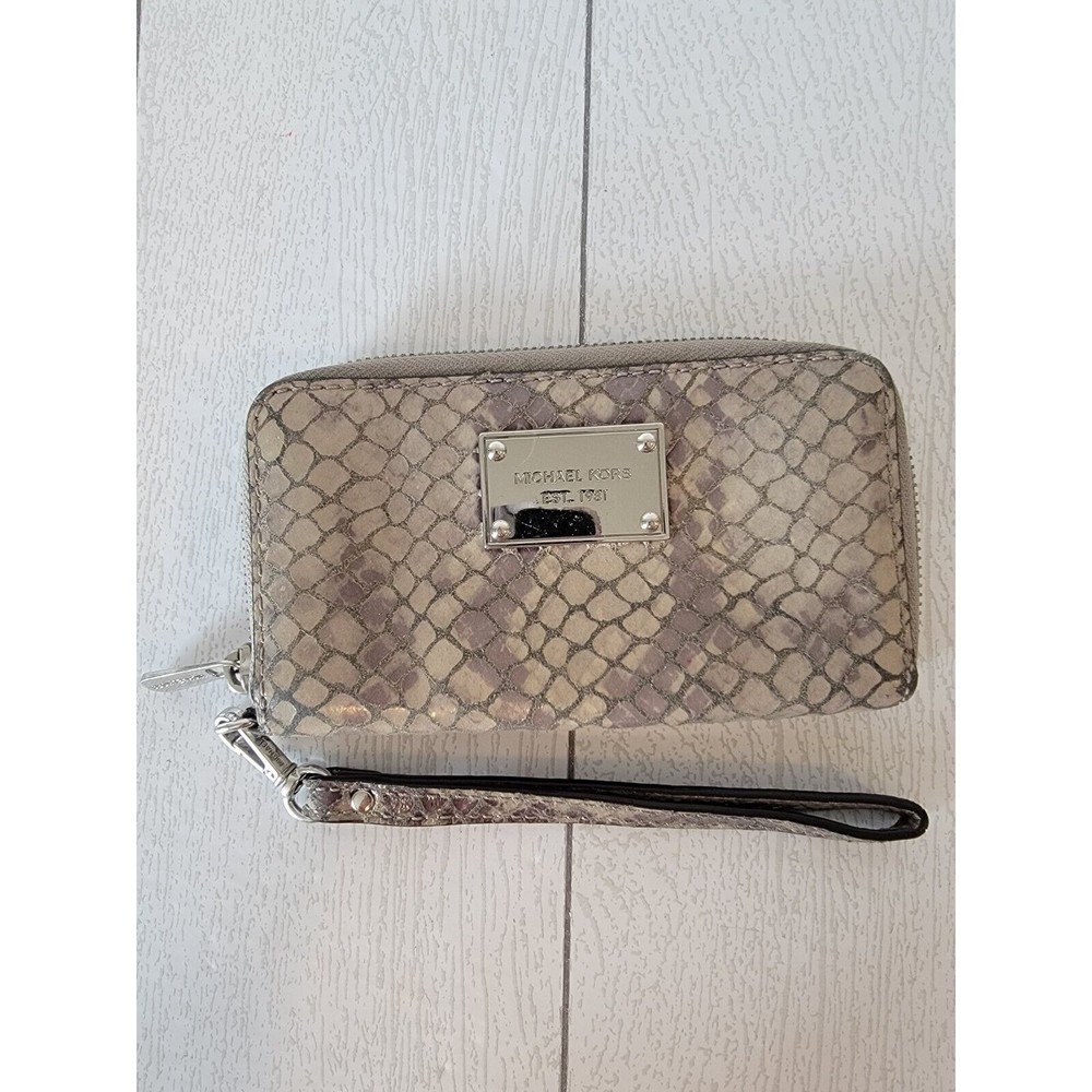 Michael Kors Snake Skin Pattern Wristlet Wallet